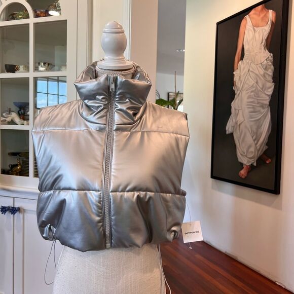 Better Be Shiny Silver Outerwear Vest - Picture 3 of 4